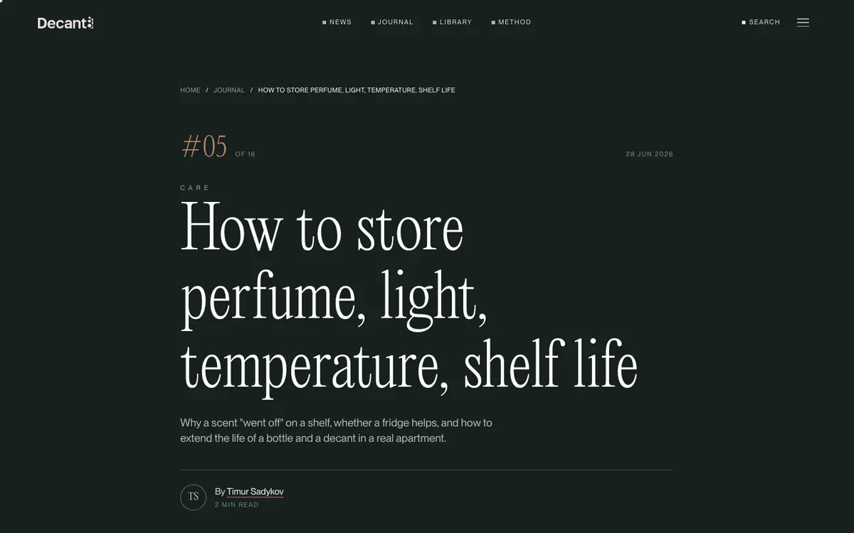 Article head, screenshot